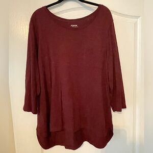 Chico's Red Boxy long Sleeve perfect Tee